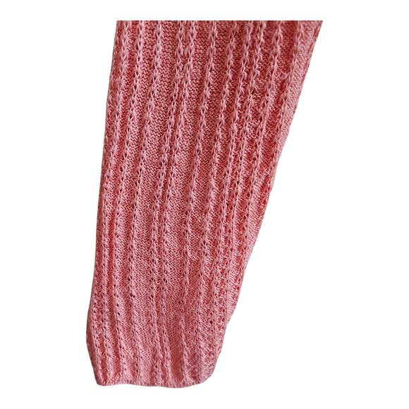 EILEEN FISHER Women's L Cardigan Sweater Linen Coral Open Front Lightweight 42" - Picture 4 of 7